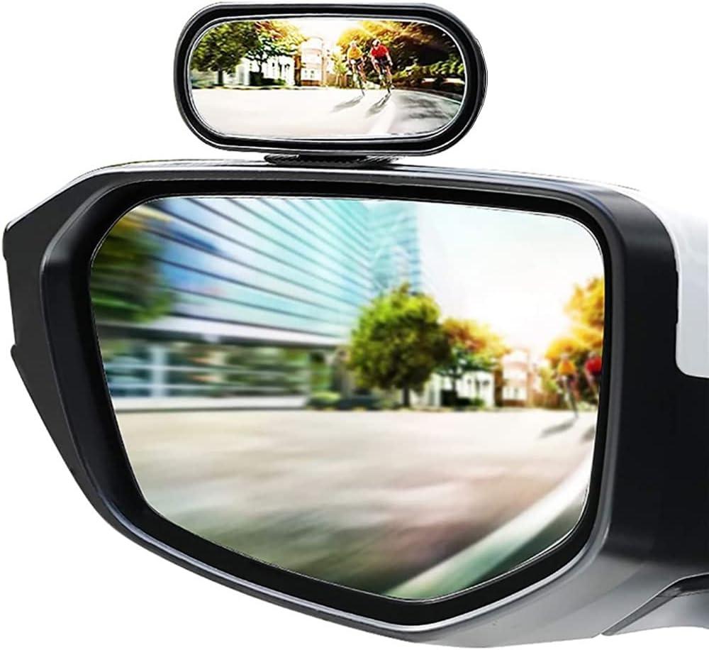 Blind Spot Mirrors adjustable Rearview Mirror Baby Car Mirrors,Strong Adhesive HD Glass Convex,stick on Side mirror or inner mirror or anywhere else (Black frame, 2 PCS)