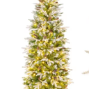 6 Feet Pre-Lit Artificial Christmas Tree Snow Flocked Hinged