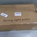 AILBTON 10Ft String Light Poles 4 Pack,Light Poles for Outside Lights,Outdoor with Fence Brackets Hanging Lights,Metal Stand Deck Patio Backyard