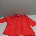 MAYSIX APPAREL Plus Size 3/ 4 Sleeve Stretchy Button Down Collar Office Formal Shirt Blouse for Women Dark Red, 1XL