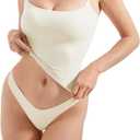 SUUKSESS Women Double Line Square Neck Tank Top Summer Y2K Going Out Basic Cami Shirt (White, S)