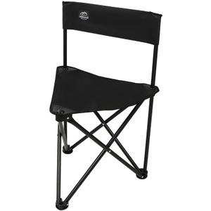 Folding Camping Tripod Stool w/Backrest,Carry Bag,Lightweight Portable Outdoor Lawn Chairs Compact for Adults Fishing,Hunting,Travel,Black