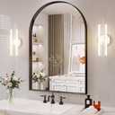Arch Mirror for Wall, 24 x 36 Inch Black Arch Mirror for Bathroom, Arched Wall Mirror, Aluminum Alloy Frame Black Bathroom Vanity Mirror for Living Room Bedroom Entryway Mantel Hallways Decor