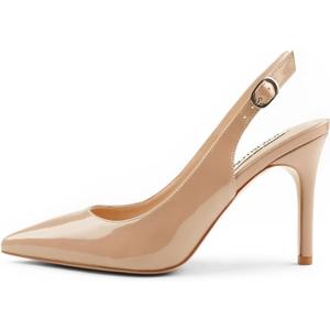 JOY IN LOVE Womens Slingback High Heels Stiletto Pointed Closed Toe Pumps (9, Nude Patent)