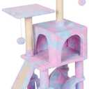 Rainbow Cute Cat Tree for Indoor Cat Tower with Scratching Post Modern Activity House Hammock Hanging Ball Condo with Board