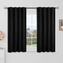 BGment Black Blackout Curtain Blinds - 38 x 40 Inch Thermal Insulated Rod Pocket and Back Tab Blackout Curtains for Kitchen/Home Decor/Bedroom, 2 Window Curtain Panels