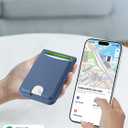 TopMade for MagSafe Wallet, Works with Apple Find My, Strongest Magnetic Wallet with Stand, 6 Card Holder, RFID Blocking, Magnetic Card Holder for iPhone 17/16/15/14/13/12 Series, Rechargeable, Blue
