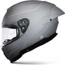 NENKI Full Face Motorcycle Helmet Street Motorbike Helmet with Tail Wing Anti-Fog Pin Visor for Adult Men Women DOT Approved, Grey, Large