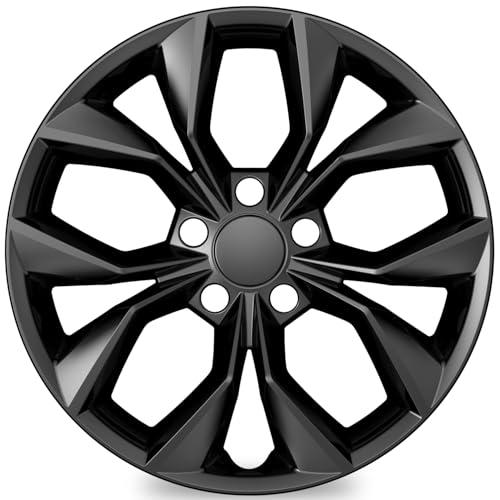 4-Pack Hubcaps Compatible with Honda CR-V CRV 2023 2024 Wheel Covers, 17 inch 17" Steel Wheel, Wheel Skins, Snap On Tire Cover Replacement (Black Color)