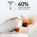 KEESON Facial Hair Removal for Women, 2-in-1 Electric Eyebrow Trimmer with LED Light, Rechargeable Hair Removal Device Face Shaver Facial Hair Remover for Women Face, Lip, Peach Fuzz (White)