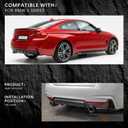 Rear Diffuser Compatible with 2014-2020 BMW 4 Series F32 F33 F36 M-Performance Style Matte Black Rear Bumper Lower Lip Diffuser Double Exhaust One Outlet