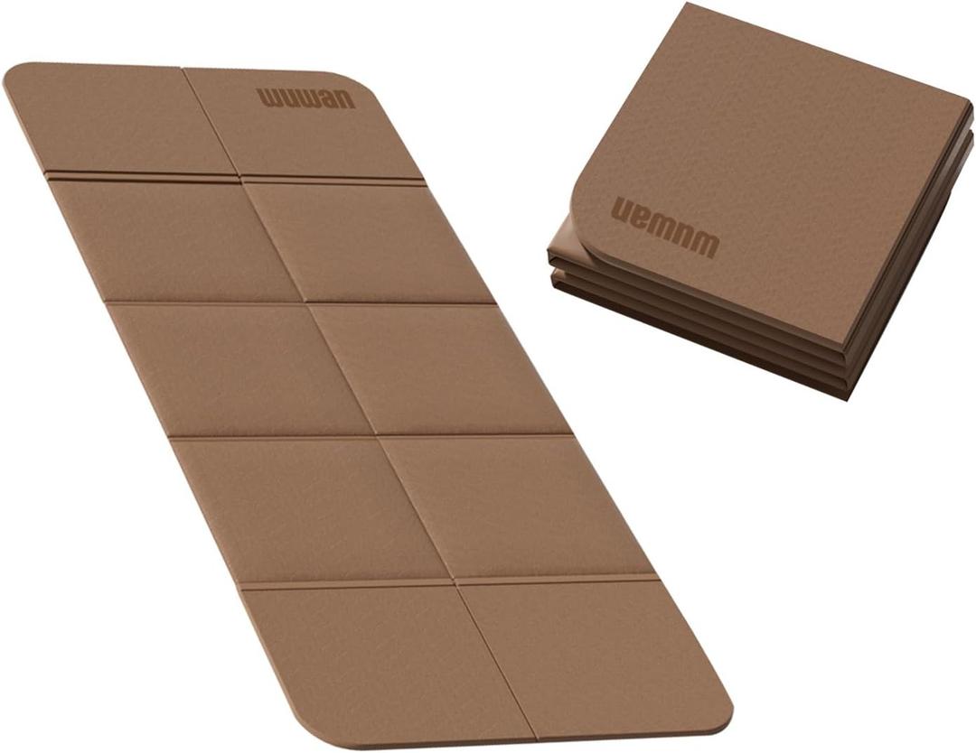 Foldable Yoga Mat 75" x 31", 6mm Thick TPE Grip Exercise Mat for Home, Travel & Outdoor, Portable Folding Fitness Mat for Pilates, Stretching & Workout
