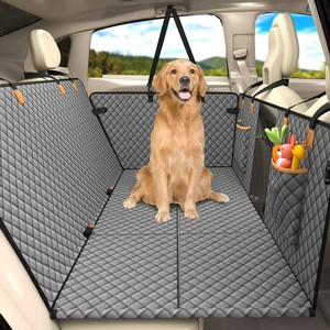 Lekereise Back Seat Extender for Dogs - Dog Car Seat Cover for Back Seat, 2025 Upgraded Material, Universal Fit Sedan/ SUV/ Truck, Waterproof Non-Slip Hard Bottom, Split Design & Holds 400lbs, Grey