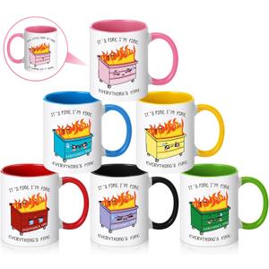 6 Pcs Christmas Thank You Gift Dumpster Mug 11oz Office Coffee Mug Appreciation Gifts Dumpster Cups for Team Teacher Donation Employee Colleague Coworker