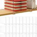 HBlife 30 Pack Clear Shelf Dividers, Vertical Purse Organizer for Closet Perfect for Sweater, Shirts, Handbags in Bedroom and Kitchen, Adjustable Acrylic Bookshelf for Organization