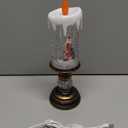 Snow Globe Candle Lights, Christmas Snow Globe Lantern with Music USB Lined Operated,Swirling and Glittering 10.5" Flameless Candles for Christmas Decorations Indoor (Santa Claus)