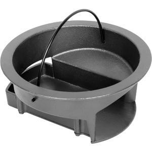 Vankey Heavy Duty Cast Iron Ash Can for Kamado Joe Classic Joe Grill Compatible with Original Slid-Out Ash Drawer, Fire Grate & Fire Basket Ventilated Design for Enhanced Airflow & Fast Ash Removal