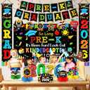 Kindergarten Graduation Decorations 2026, Preschool Graduation Party Supplies Kit Include Pre-K Graduation Banner Hanging Swirl Backdrop Balloons for Kindergarten Graduations Party Decorations 2026