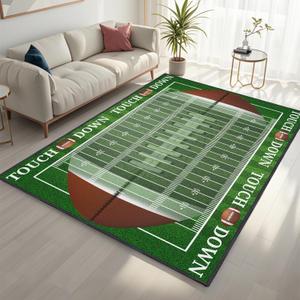 Football Rug for Bedroom,3'x5' Non-Slip Football Field Rugs,Sports Rug for Room and Lving Room Decor