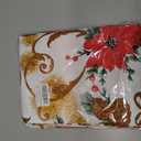 SASTYBALE Christmas Tablecloth Rectangle, Jacquard Fabric Christmas Table Cloth with Poinsettia Flowers, Spillproof Table Cover for Winter Holiday Dinner Decor (Rectangle, 60" x 84")