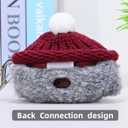 Plush Earbuds Case Cover Compatible with Beats Solo Buds Cartoon Cute Headphone Cases (HBG+Burgundy,for Beats Solo Buds)