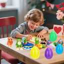 24 Pack Easter Egg Fillers with Squishy Toys, Easter Eggs Filled Squishy Toys, Easter Basket Stuffers, Classroom Prizes for Easter Egg Hunts, Party Favors, Kids (Green)