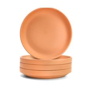 Suwimut 4 Pack Terracotta Plant Saucer Pots Tray, 9 Inch Large Round Planter Saucers for 8 Inch 8.5 Inch 9 Inch Flower Pot with Drainage Hole, Clay Drip Tray for Indoor & Outdoor Plants