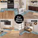 Kitchen Mats for Floor with Grid Design, Farmhouse 3 Piece Washable Absorbent Runner Rugs Non Slip Cushioned Kitchen Mat Comfort Rug Set for Kitchen, Floor, Office (17*30+17*47+17'*59", Turquoise)