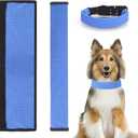 Dog Cooling Collar, Bandana for Pets in Summer, PVA Material for Physical Cooling, Adjustable with Velcro, for All Dogs, 2-Pack, Blue (Large)