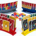 BORICO Card Holders for Playing Cards - 4 Pack Playing Card Holder for Kids and Adults,Stackable Storage Game Card Tray for Arthritis Patients with a Travel Pouch (4 Colors)