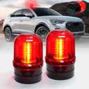 6" Rotating Flashing Light, Red LED Strobe Rotating Beacon Light with Magnetic Base for Vehicle Forklift Truck Tractor Golf Carts UTV Car Bus and Club Party Show Bar(Red, 2 Pack
