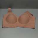 LetsJoli Bras for Women Supportive Wireless Push Up Bra Full Coverage No Underwire Seamless Plus Size for Older Women (Beige, XXL)