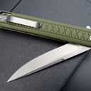 Eafengrow EF16 Folding Knife Flipper Ball Bearing Point D2 Blade G10 Handle with Pocket Clip Everday Carry Pocket Knife Liner Lock Camping Tactical Outdoor Multitool (Army Green)