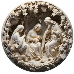 2 x Christmas Ornament 2025  Acrylic Holy Family Ornament, Religious Christian Christmas Decor, Jesus Nativity Ornament for Tree, Unique Religious for Family & Friends (Nativity)