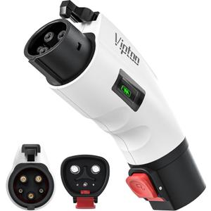 Tesla to J1772 Adapter 60A 250V AC  NACS EV Charging Connector with Charging Status Display for Tesla Wall/Destination/Mobile Charger, Fast & Safe Charging (White)