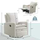 Oxford Baby Uptown Upholstered Swivel Glider and Recliner Nursery Chair, Boucle White