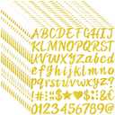 1280 Pcs Gold Letter Stickers Glitter Alphabet Stickers, 16 Sheets Self-Adhesive A-Z Letters with Numbers&Symbols, Sparkly DIY Craft Decals for Graduation Cap Water Bottles Scrapbooking Supplies(Gold)