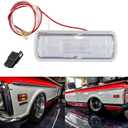 MGWILL Chrome Interior Dome Lamp Inside Cab Light Clear Lens Compatible with 1960-1972 Chevy GMC C10 C20 K10