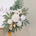 Faux Flower Swag Set of 2 for Wedding Welcome Signs Floral Swag Wedding Reception Ceremony Signs Decor (A-White)