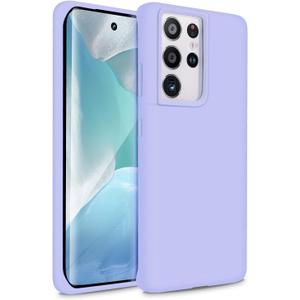 Liquid Silicone Case Compatible with Galaxy S21 Ultra 5G, Gel Rubber Full Body Protection Shockproof Cover for Galaxy S21 Ultra 5G 6.8 inch 2021 [Purple]