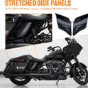 Motorcycle Extended Side Covers, Stretched Side Panels fit for Harley Touring 2009-2013, Electra Glide, Road King, Road Glide, Street Glide, ABS Plasitc, 6 Studs (Black Painted)