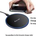 Pocxwa Wireless Charger for Samsung iPhone LG, Fast Wireless Charging Pad Compatible with Samsung Galaxy S25 Ultra S24 Plus S23 S22 S21 S20 S10 S9 S8 Note 20 10 9 8, iPhone 17 16 15 14 13 12 11 X XS