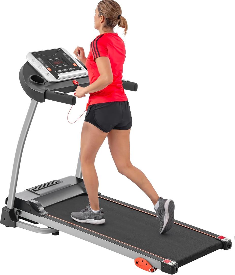Easy Folding Treadmill for Home, 2.5HP Portable Fitness Equipment for Running Walking with 6% Manual Incline, 12 HIIT Programs, LED Display, Pulse Sensors & Shock Absorption for Running Machine