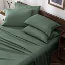 Horbaunal Green Full Size Sheet Set - 6 Piece Luxury 1800 Thread Count Bedding Sheets & Pillowcases - 16 Inch Deep Pocket Microfiber Bedding Set - Soft & Wrinkle Bed Sheets