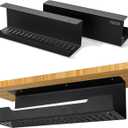 VIDOR Under Desk Cable Management Tray 2-Pack, 17" Cord Organizer, No Drill Alloy Steel, Perfect for Standing Desk and Office Home Wire Management