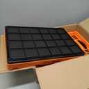 VEVOR Plastic Collapsible Storage Basket, 45L 3 Packs, Folding Stackable Storage Containers/Bins with Handles, Large Heavy Duty Containers for Clothes, Toys, Books, Snack, Shoes and Grocery Organizing (45L-Orange&Black)