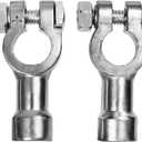 2PCS Car Battery Terminal Connectors, Positive & Negative Battery Top Post to Side Terminal Connector, Heavy Duty Lead Batteries Post Adapter Conversion Clamps for Car Truck Boat