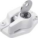 Prime-Line U 9928 Keyed Sash Lock Security Lock Only Unlocks With Key  For Aluminum, Vinyl or Wood Double-Hung Windows  2 Hole Centers  Heavy-Duty Zinc Diecast, White (Single Pack)