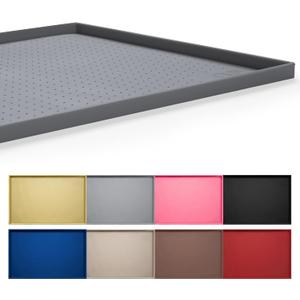 Hubulk Dog Feeding Mat,100% Waterproof Food Grade Silicone Pet Food and Water Bowl Placemat,Dishwasher, High Raised Edge to Prevent Spills,Nonslip Tray to Stop Messes on Floor (19"x12"x0.5", Grey)