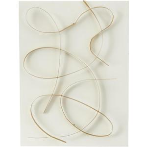 CosmoLiving by Cosmopolitan Metal Abstract Home Wall Decor Overlapping Lines Wall Sculpture with White Backing, Wall Art 24" x 3" x 32", White